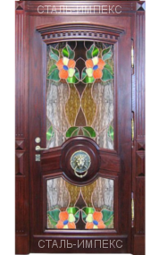 Элитная дверь с декоративной вставкой из стекла